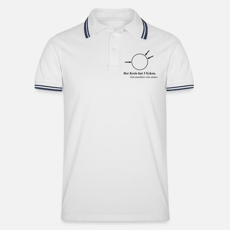 Drei Ecken - Männer Tipped Poloshirt - Weiß/Navy