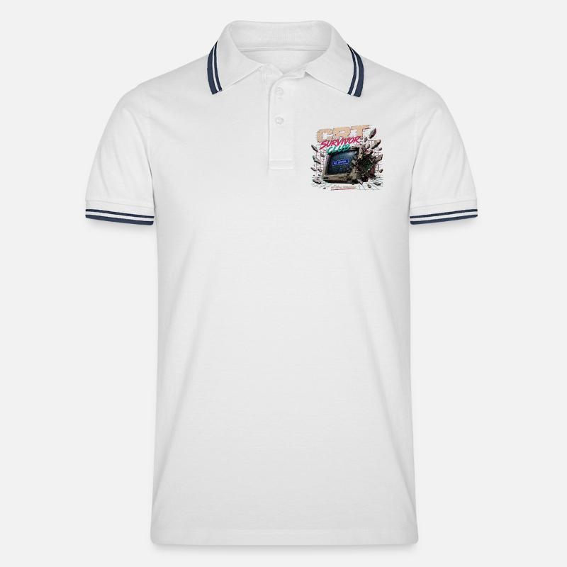 No_HDMI_required - Männer Tipped Poloshirt - Weiß/Navy