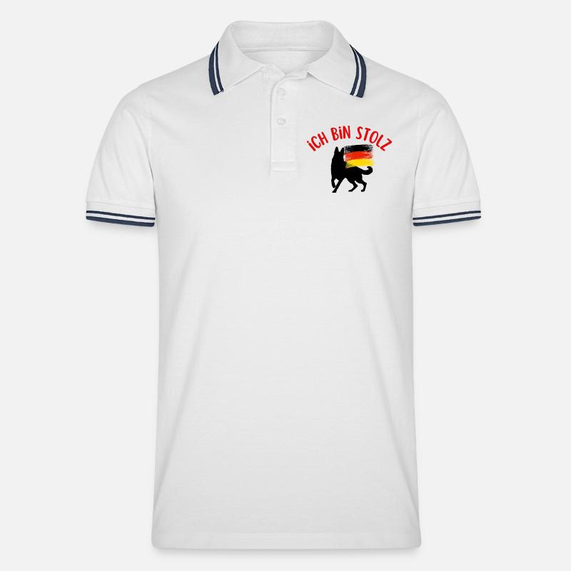Ich bin Deutscher - Männer Tipped Poloshirt - Weiß/Navy