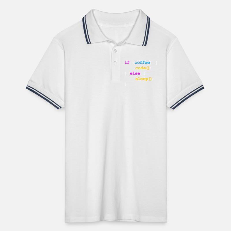 No Coffee No Code Programmer Computer Scientist Men's Tipped Polo Shirt