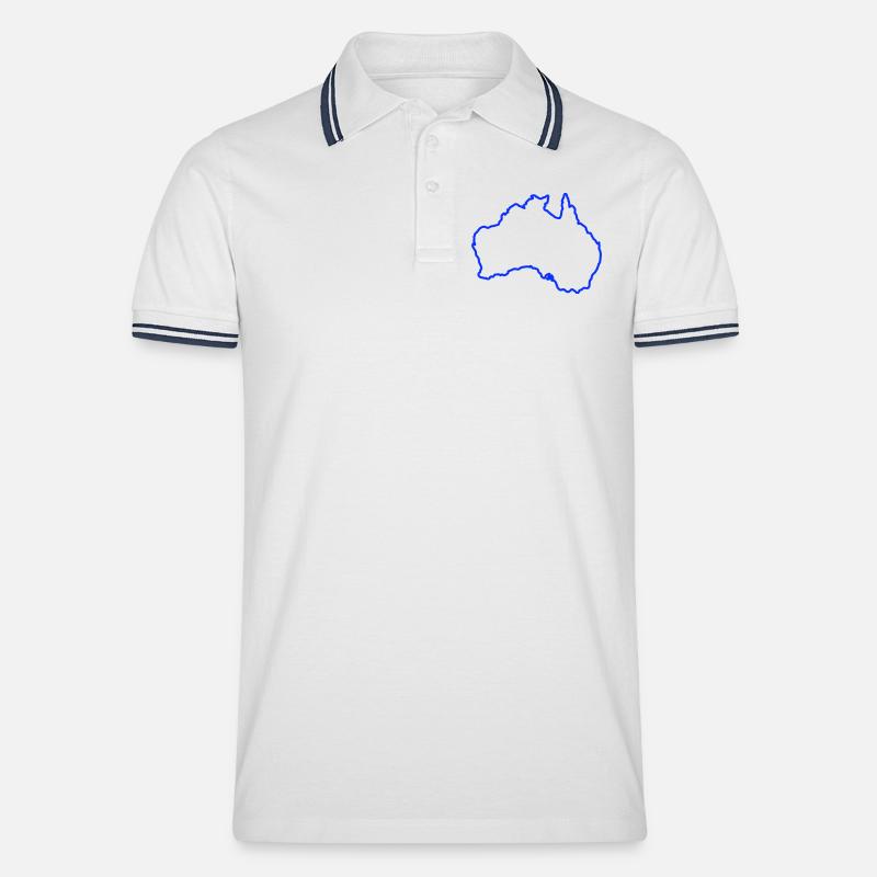 Australia Contour Blue - Polo tipped Homme - blanc/marine