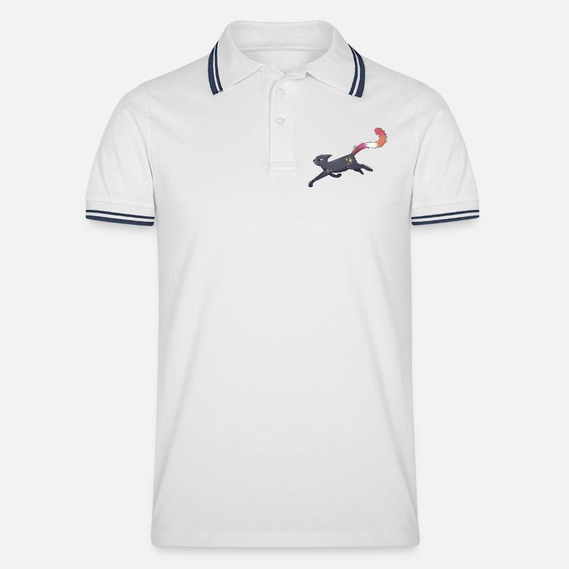 Fierté lesbienne chatte mignonne - Polo tipped Homme - blanc/marine