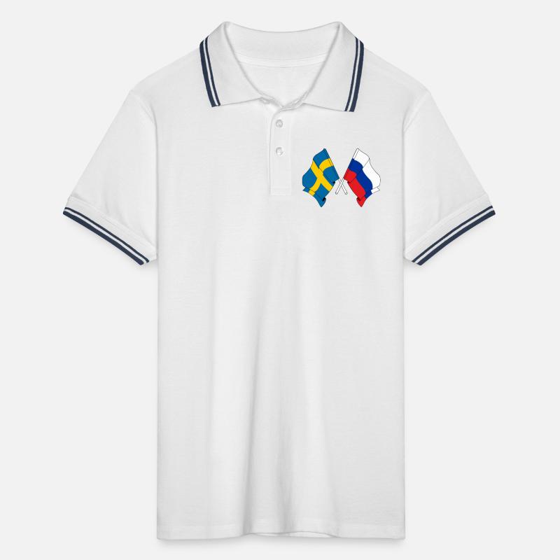Drapeau Suède drapeau Russie Polo tipped Homme