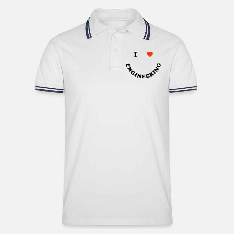 Ingenieur - Männer Tipped Poloshirt - Weiß/Navy