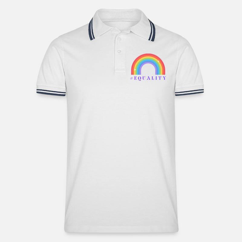 Pride Month Equality - Männer Tipped Poloshirt - Weiß/Navy