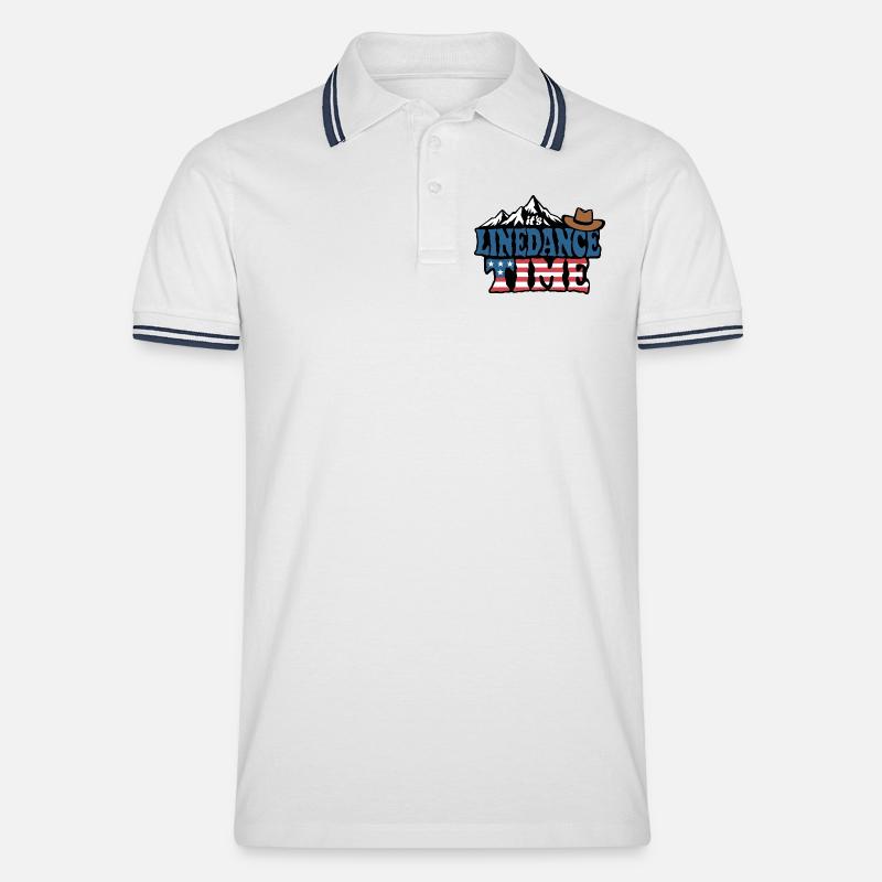 It's linedance time, Linedancing, Country Fan - Männer Tipped Poloshirt - Weiß/Navy
