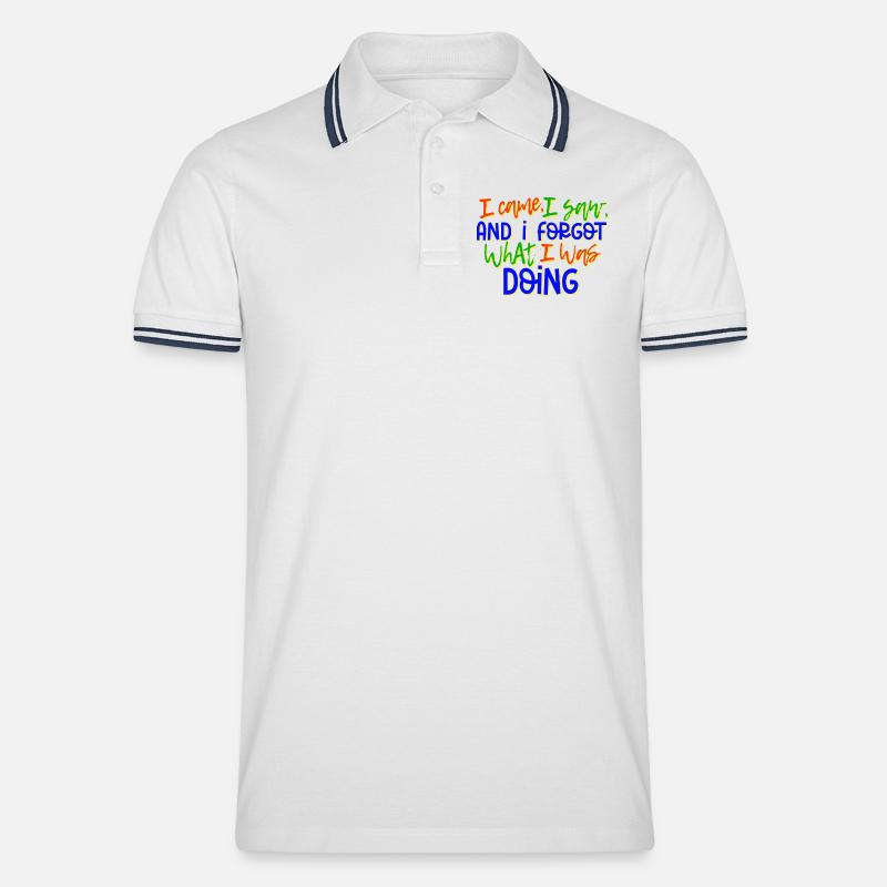 Humorvoll Statement Spruch Sprüche - Männer Tipped Poloshirt - Weiß/Navy