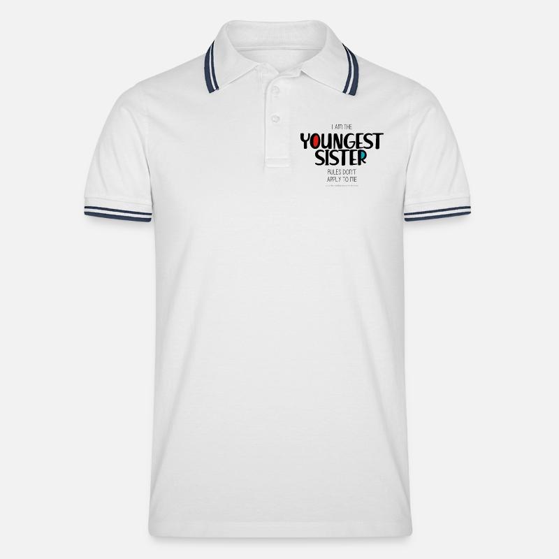 Jüngste Schwester - Männer Tipped Poloshirt - Weiß/Navy