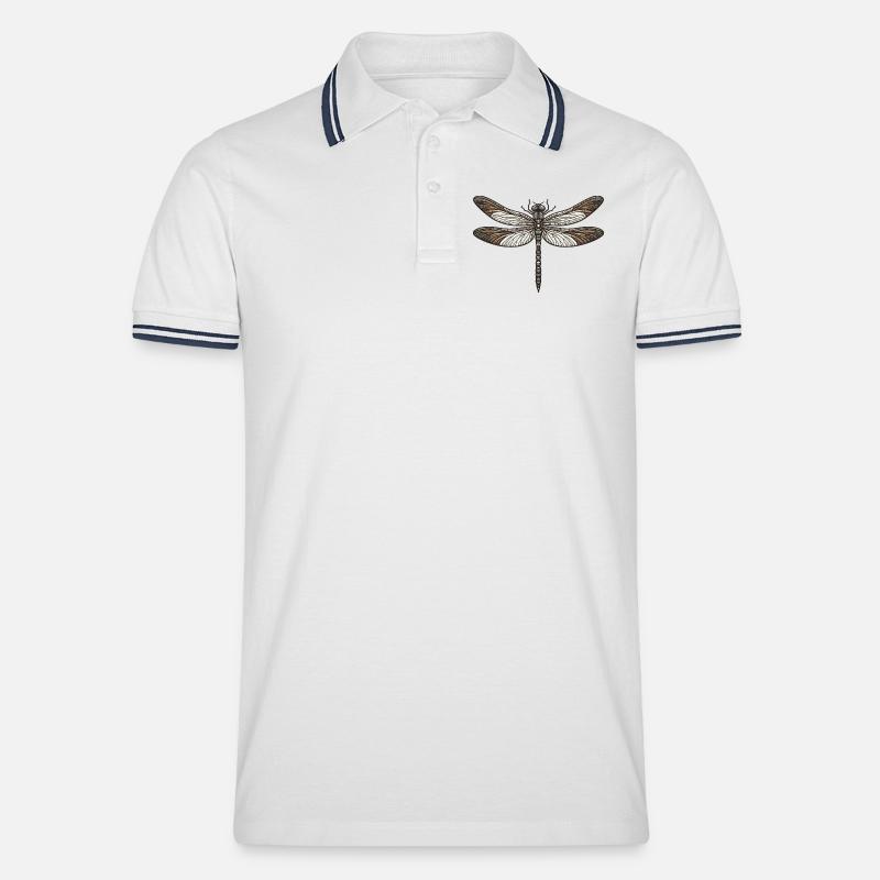 Libellule - Polo tipped Homme - blanc/marine