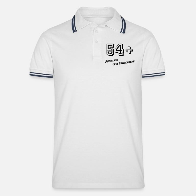 54 - Männer Tipped Poloshirt - Weiß/Navy