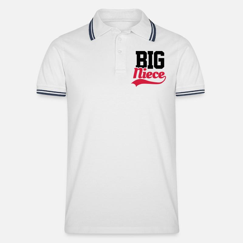 Big Niece - Männer Tipped Poloshirt - Weiß/Navy