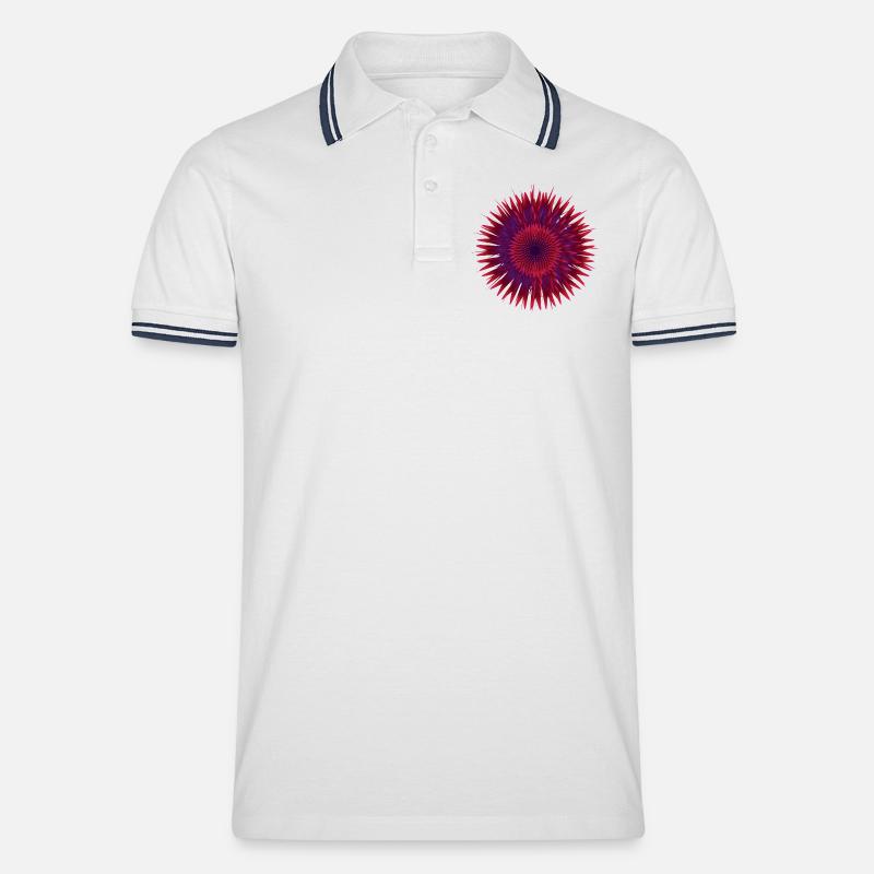 Vektor Blume - Männer Tipped Poloshirt - Weiß/Navy