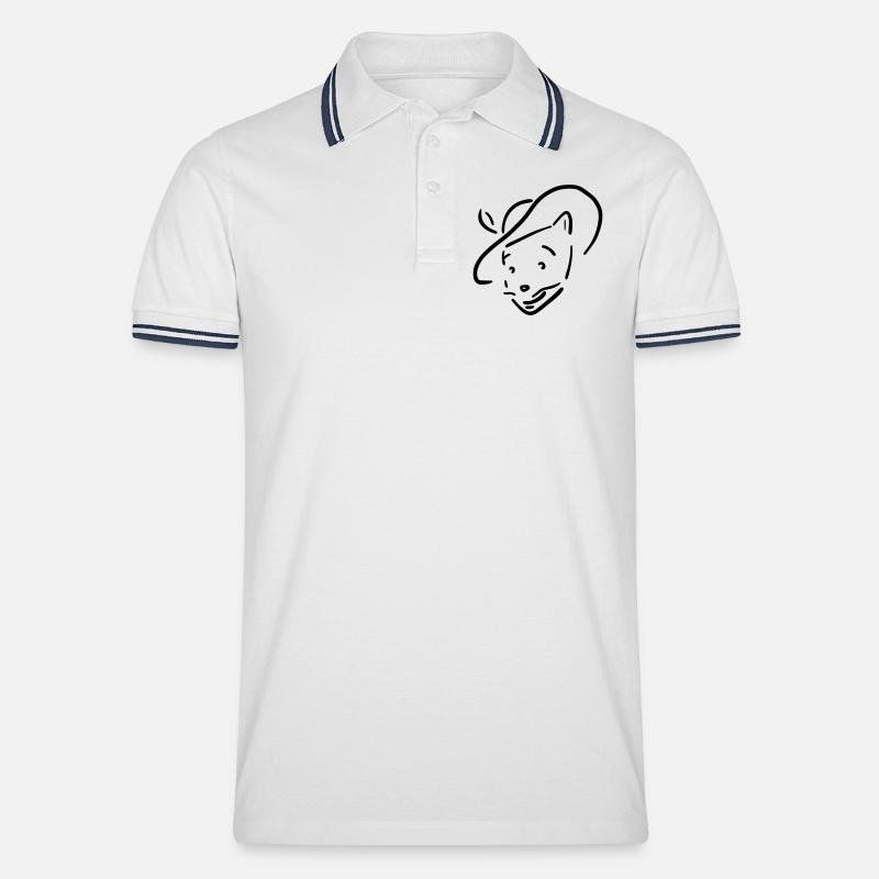 Der gestiefelte Kater - Männer Tipped Poloshirt - Weiß/Navy