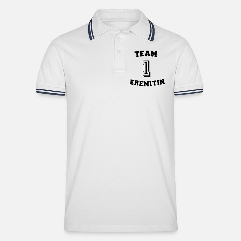 Team Eremitin - Männer Tipped Poloshirt - Weiß/Navy