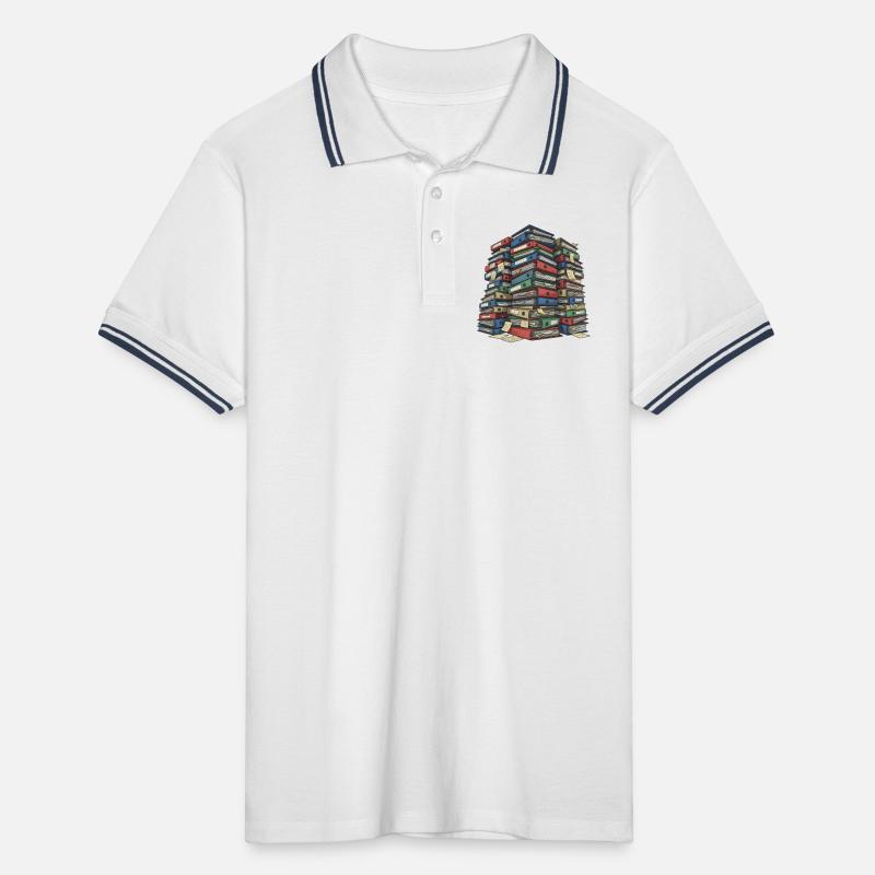 Folder Stack Office Chaos Men's Tipped Polo Shirt