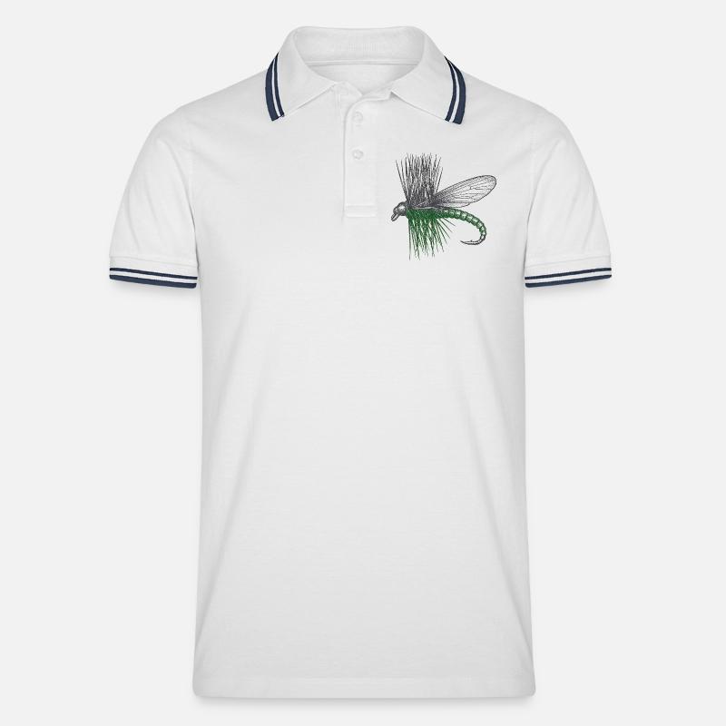 Der Master's Fly - Männer Tipped Poloshirt - Weiß/Navy