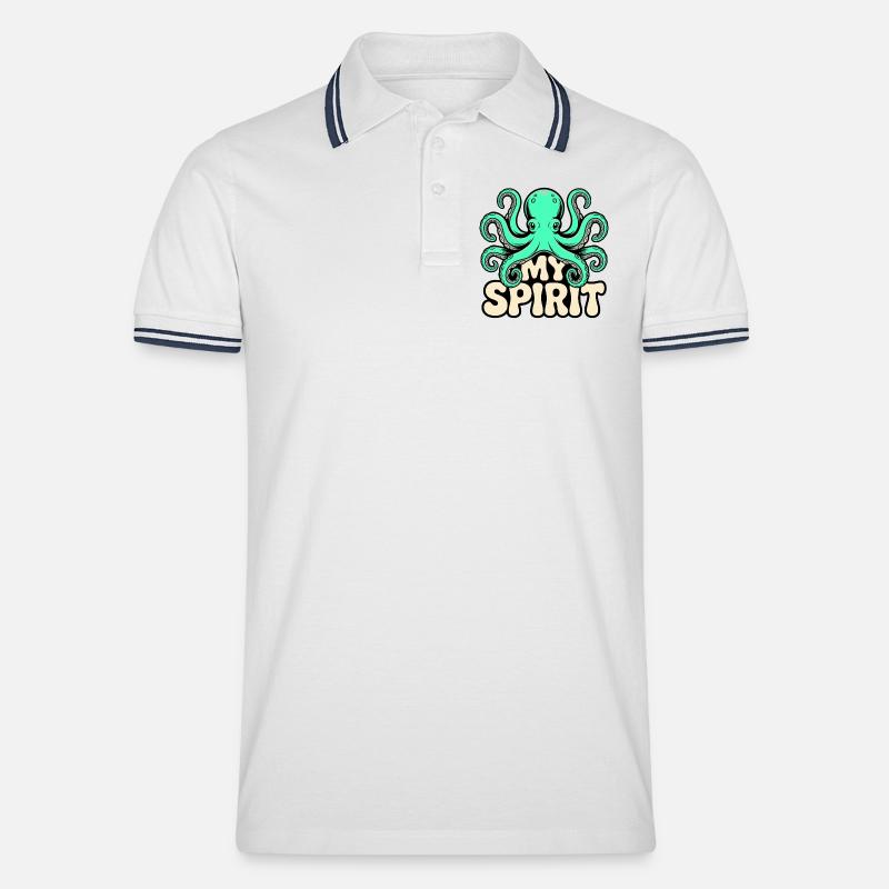 Blæksprutteånd - Tipped poloshirt herre - hvid/marineblå