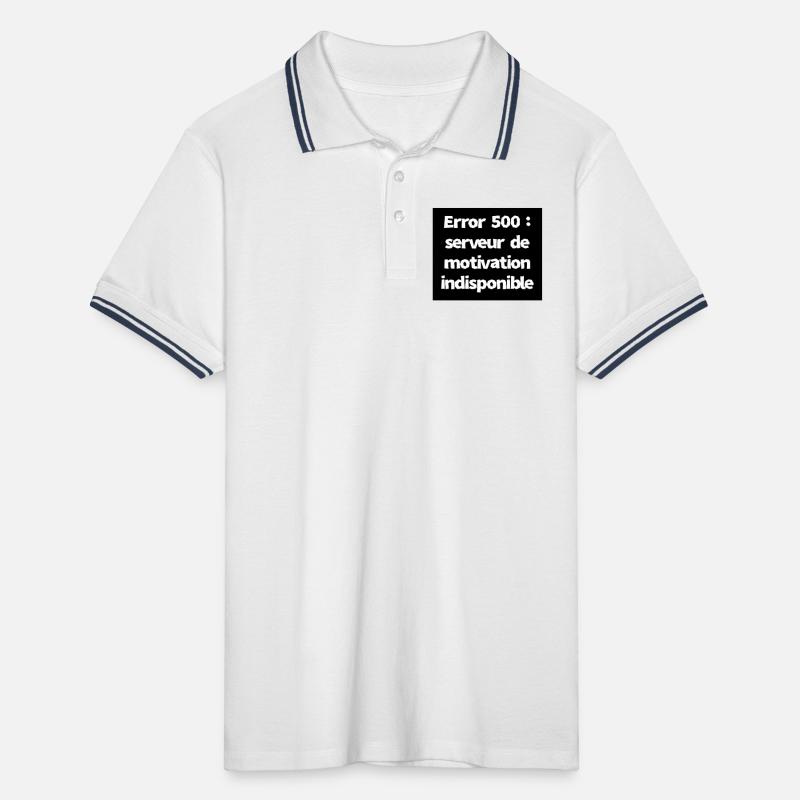 Error 500: Motivation Server Unavailable Men's Tipped Polo Shirt
