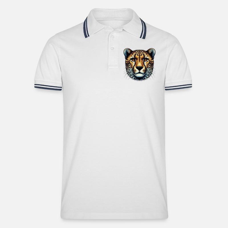 Guépard - Polo tipped Homme - blanc/marine