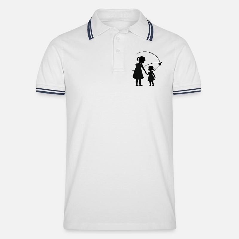 Meine Schwester Photoroom - Männer Tipped Poloshirt - Weiß/Navy