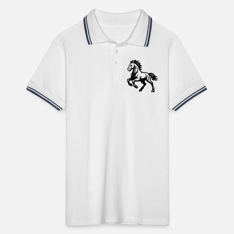 Pferd  Männer Tipped Poloshirt
