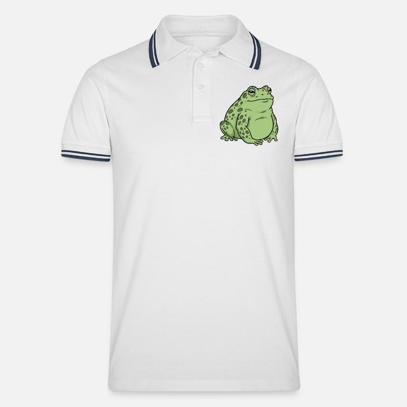 Fat toad - Men's Tipped Polo Shirt - white/navy