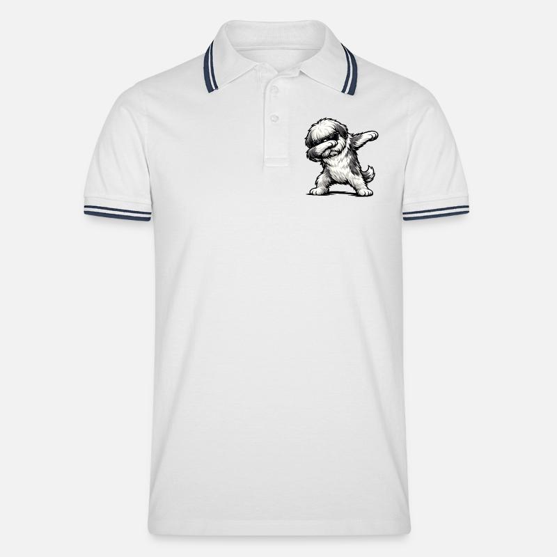 Taponage de la queue bobtail - Polo tipped Homme - blanc/marine