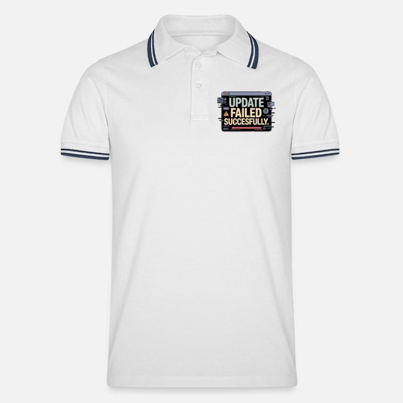 update-failed-successfully - Männer Tipped Poloshirt - Weiß/Navy