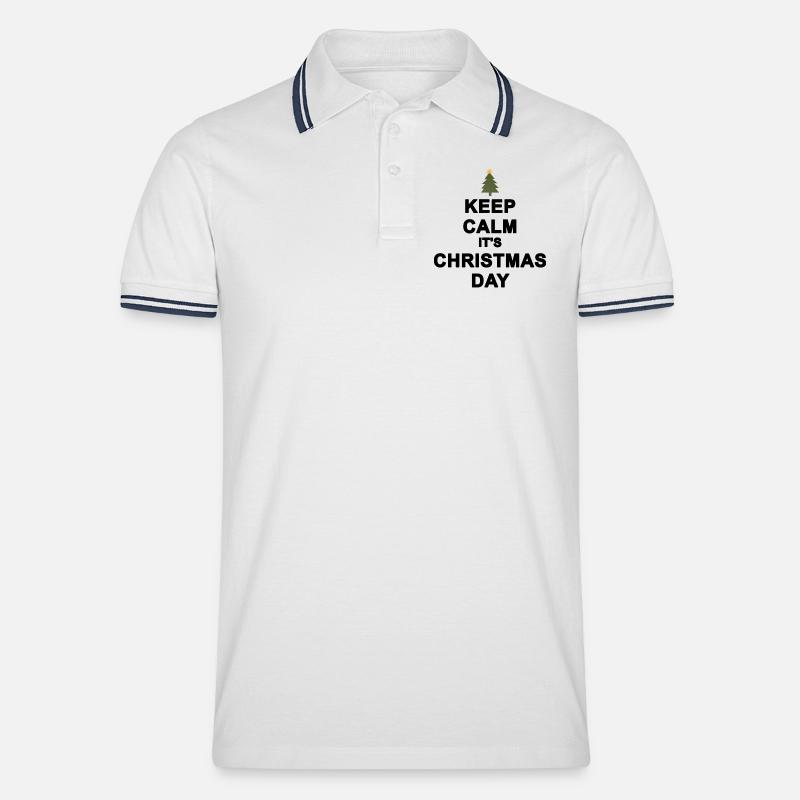 Keep calm Christmas - Men's Tipped Polo Shirt - white/navy