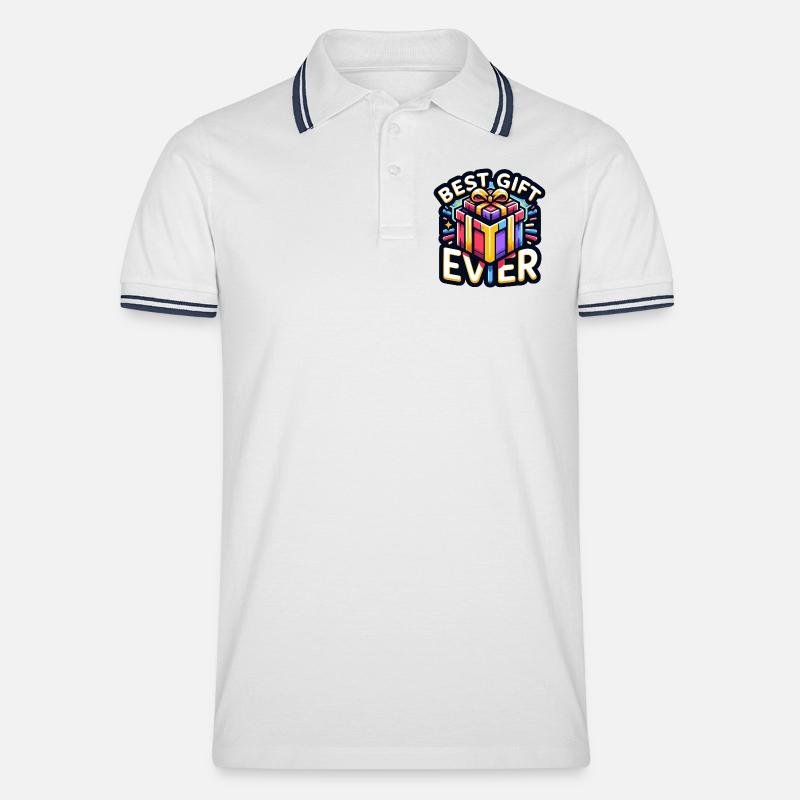Best Gift Ever - Witzige Geschenkidee - Männer Tipped Poloshirt - Weiß/Navy