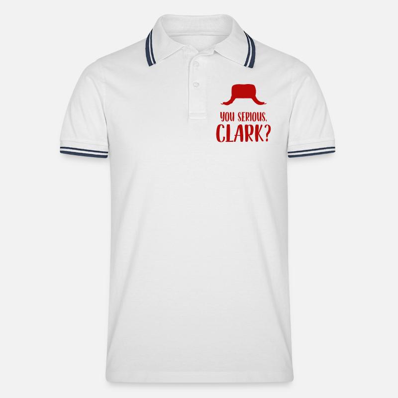 Du ernsthafter Clark - Männer Tipped Poloshirt - Weiß/Navy