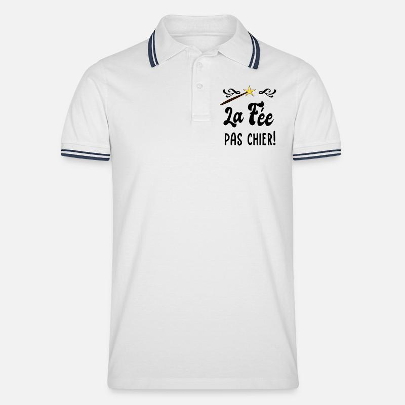 La fée pas chier! - Polo tipped Homme - blanc/marine