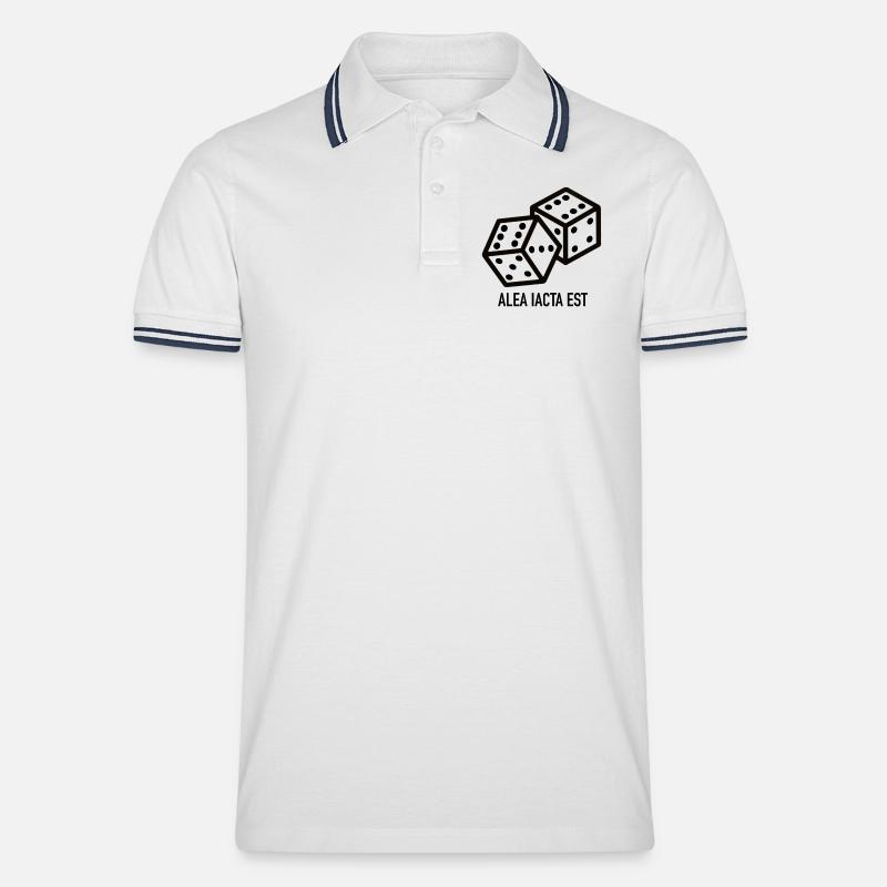Die Würfel sind gefallen - Männer Tipped Poloshirt - Weiß/Navy