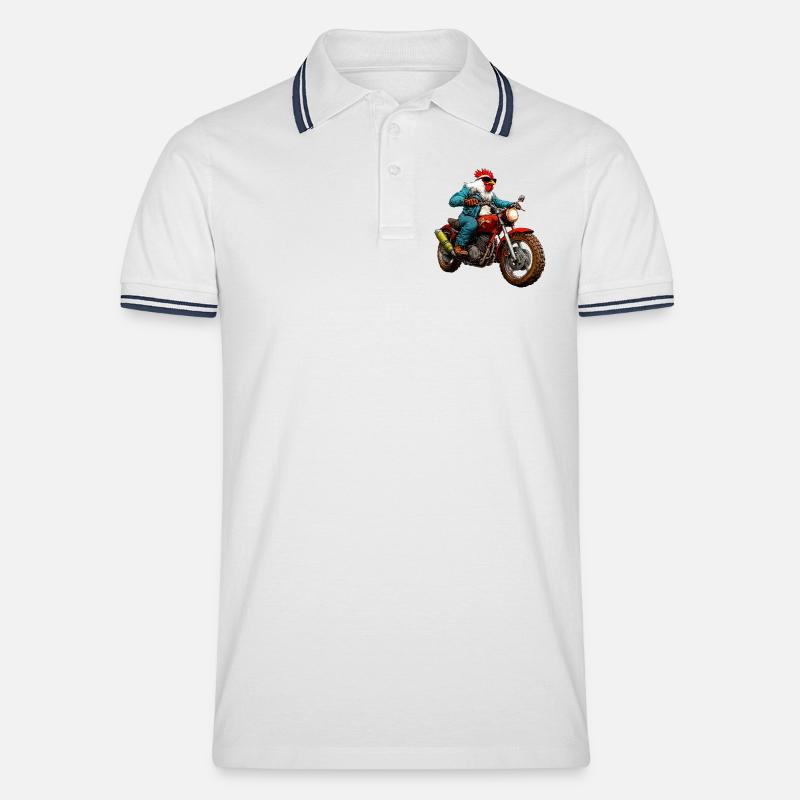 Polli motociclisti - Polo per uomo - bianco/navy