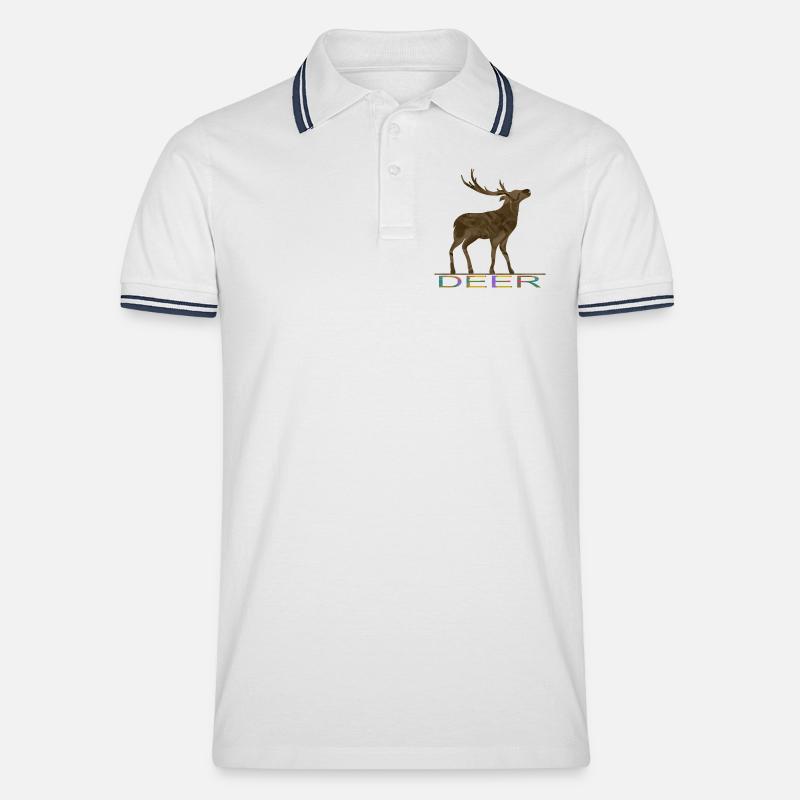 Cervo - Polo per uomo - bianco/navy