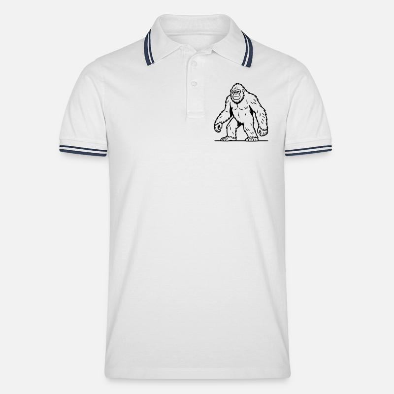 Sasquatch - Männer Tipped Poloshirt - Weiß/Navy