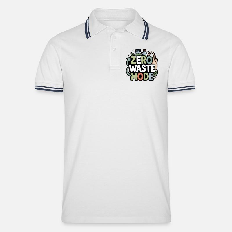 Mode zéro déchet - Polo tipped Homme - blanc/marine
