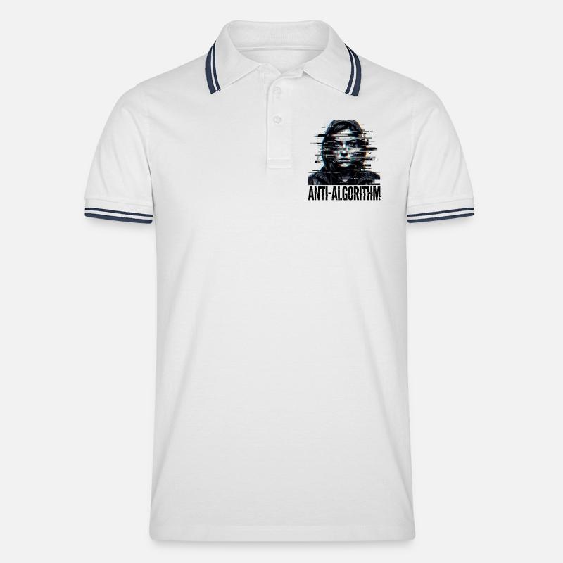 Anti algorithme numérique - Polo tipped Homme - blanc/marine