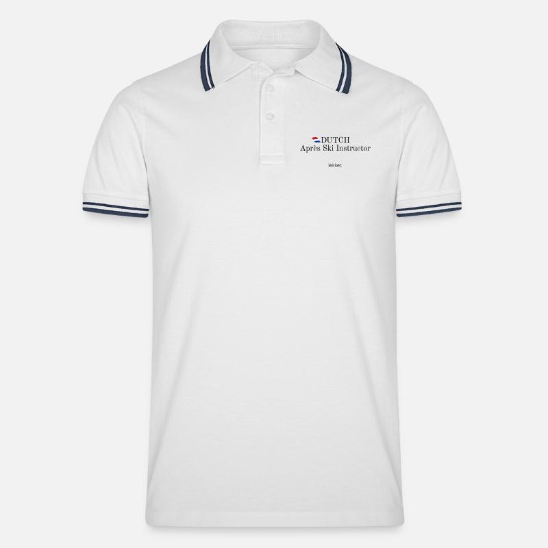 Dutch Apres Ski Instructor - Männer Tipped Poloshirt - Weiß/Navy