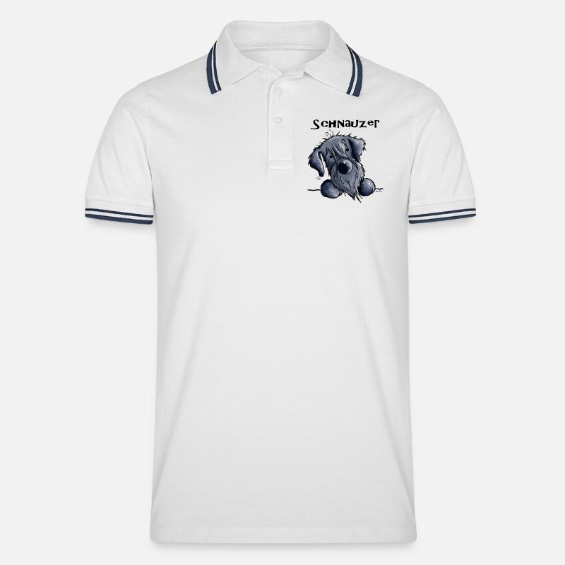 Süßer Schnauzer - Männer Tipped Poloshirt - Weiß/Navy