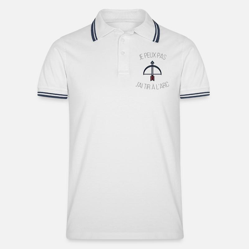 Ich kann nicht Bogenschießen - Männer Tipped Poloshirt - Weiß/Navy