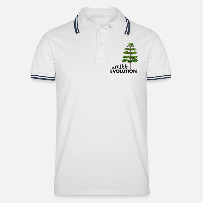 Tronçonneuse Evolution Grey Big Tree - Polo tipped Homme - blanc/marine
