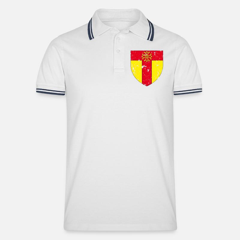 Tarn - Männer Tipped Poloshirt - Weiß/Navy