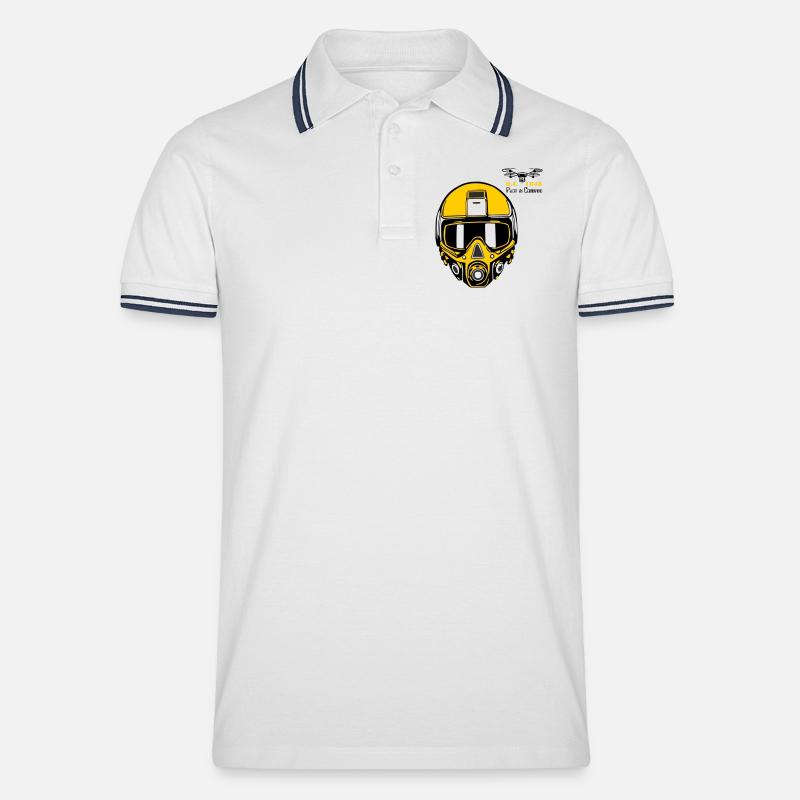 Drohnenpilot 3 - Männer Tipped Poloshirt - Weiß/Navy