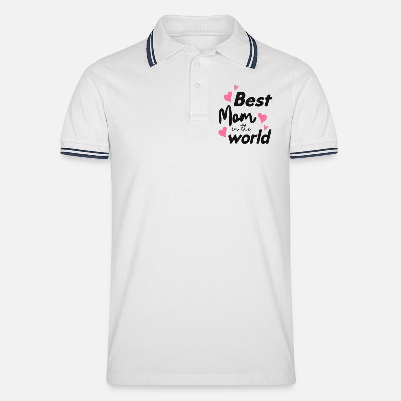 Best Mom - Männer Tipped Poloshirt - Weiß/Navy