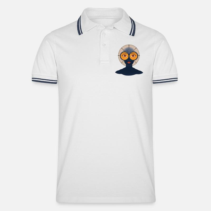 BEFREIE DEINEN GEIST #2 – nette Leute - Männer Tipped Poloshirt - Weiß/Navy