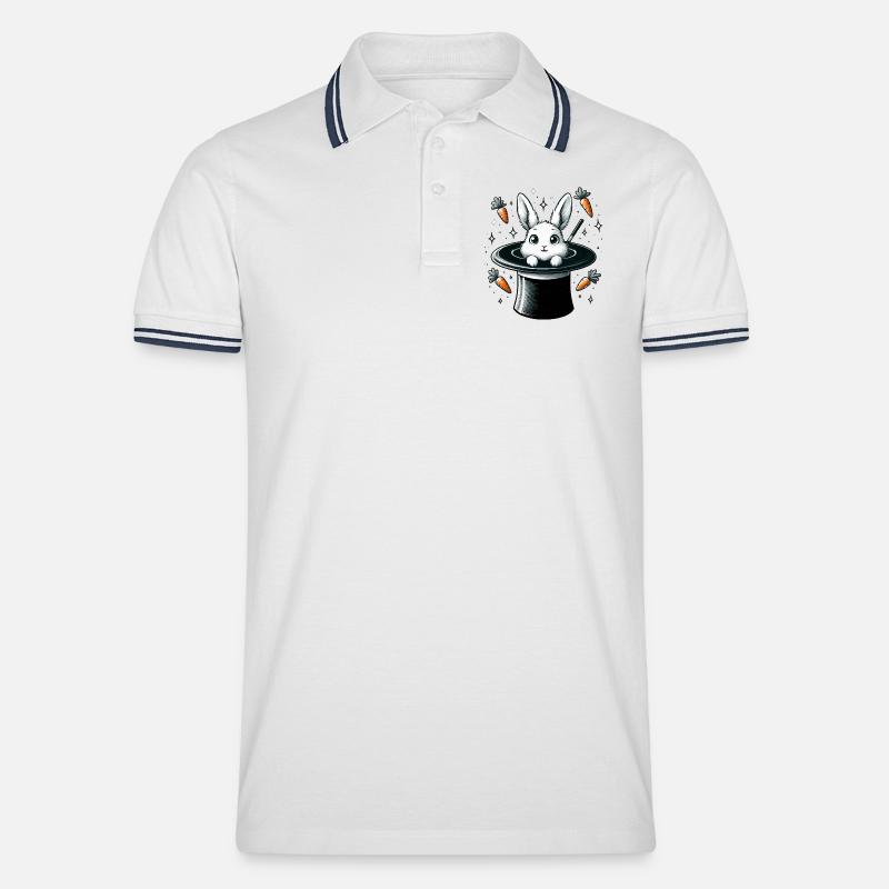 Coniglietto magico dal cappello magico - Polo per uomo - bianco/navy