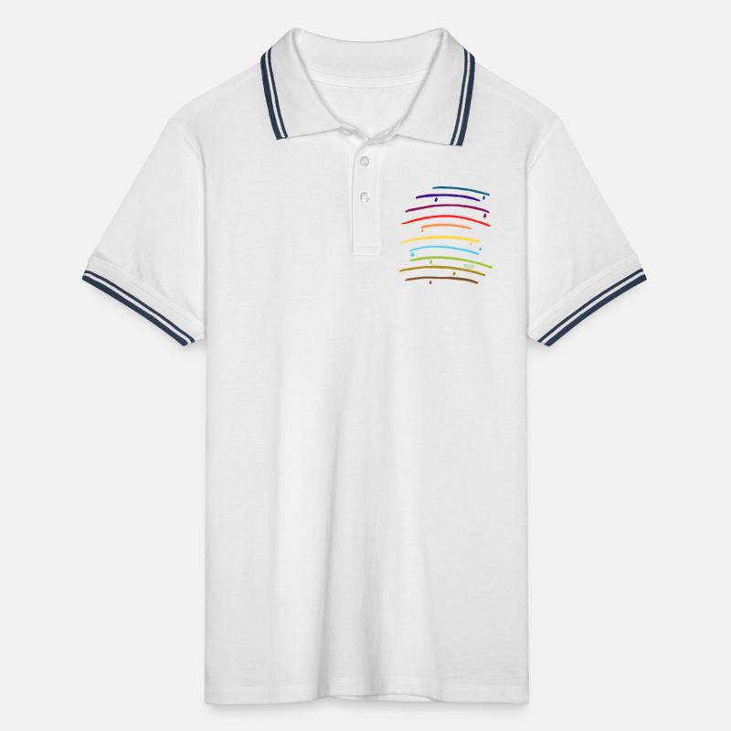 Rainbow arches with drops Men's Tipped Polo Shirt