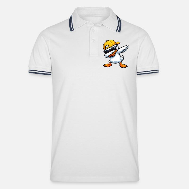 Anatra Squapping - Polo per uomo - bianco/navy