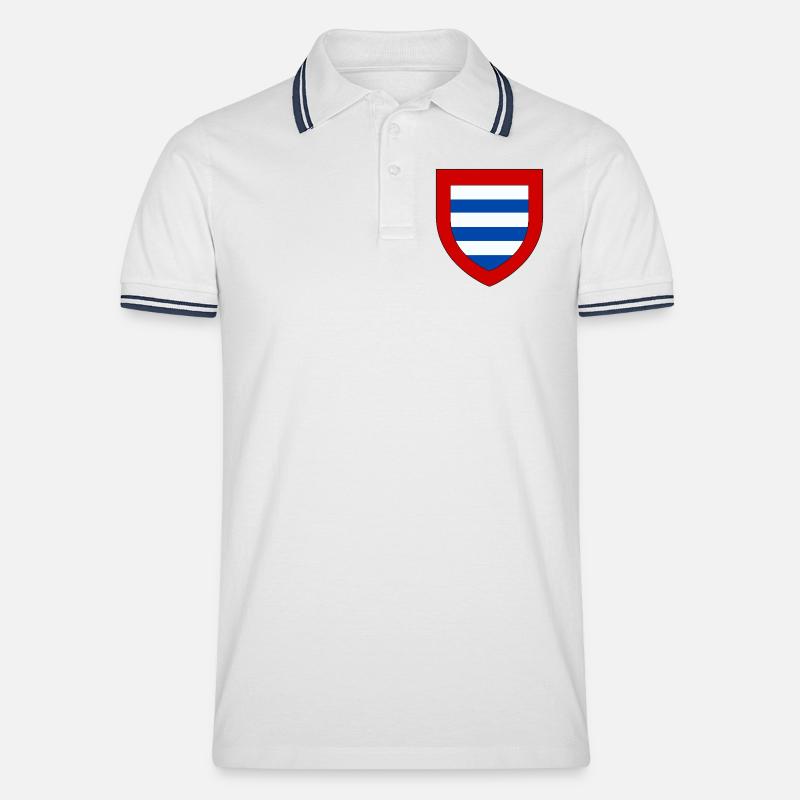 Wappen der Goële - Männer Tipped Poloshirt - Weiß/Navy